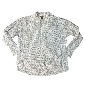 Ariat Men's XL Blue Floral White Long Sleeve Button‎ Down Cotton Shirt Western
